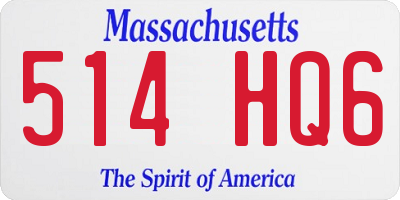 MA license plate 514HQ6