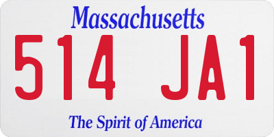 MA license plate 514JA1