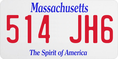 MA license plate 514JH6