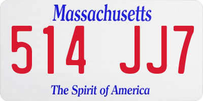 MA license plate 514JJ7