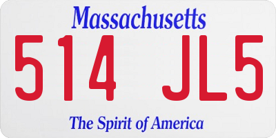 MA license plate 514JL5
