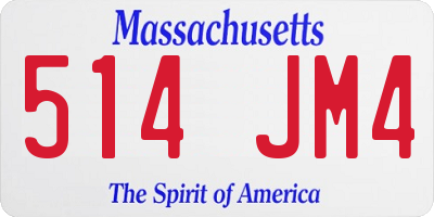MA license plate 514JM4