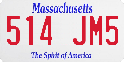 MA license plate 514JM5