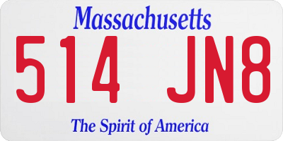 MA license plate 514JN8