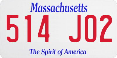 MA license plate 514JO2