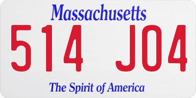 MA license plate 514JO4