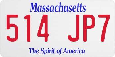 MA license plate 514JP7