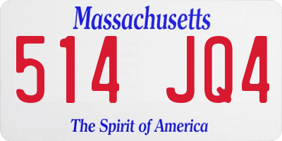 MA license plate 514JQ4