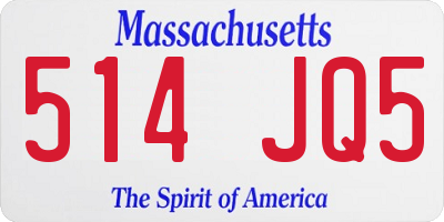 MA license plate 514JQ5