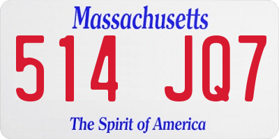 MA license plate 514JQ7