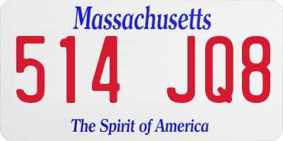 MA license plate 514JQ8