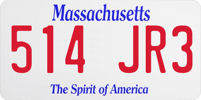 MA license plate 514JR3