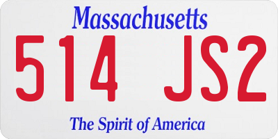MA license plate 514JS2