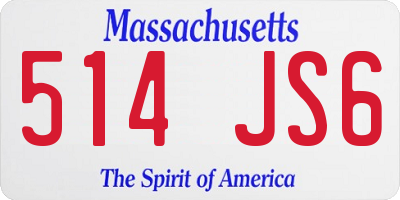 MA license plate 514JS6
