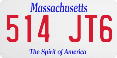 MA license plate 514JT6