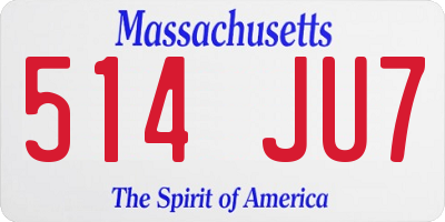 MA license plate 514JU7