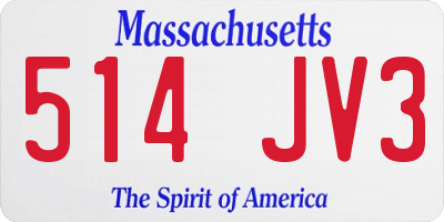 MA license plate 514JV3