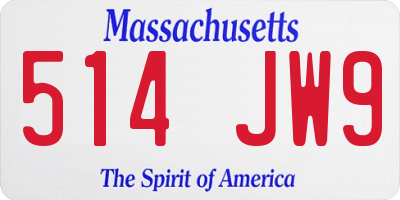 MA license plate 514JW9
