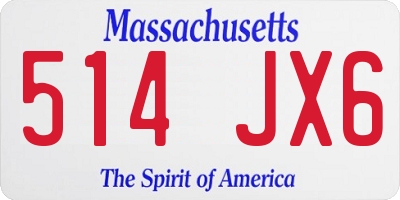 MA license plate 514JX6