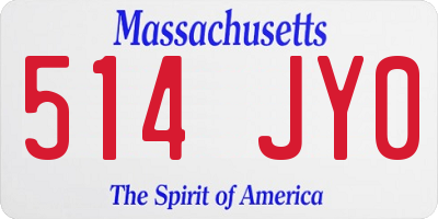 MA license plate 514JY0