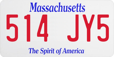 MA license plate 514JY5