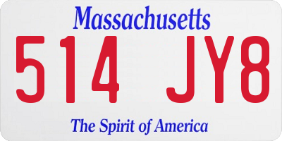 MA license plate 514JY8