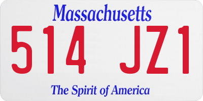 MA license plate 514JZ1