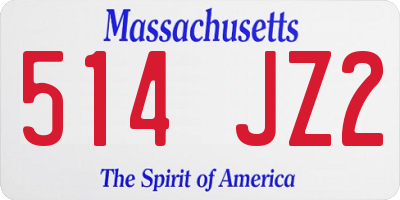 MA license plate 514JZ2