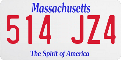 MA license plate 514JZ4