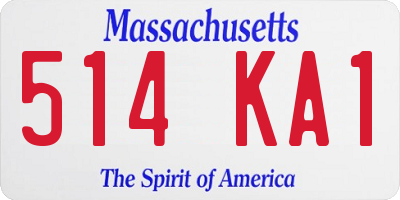 MA license plate 514KA1