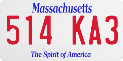 MA license plate 514KA3