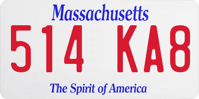 MA license plate 514KA8