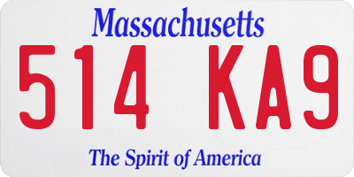 MA license plate 514KA9