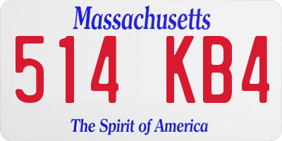 MA license plate 514KB4