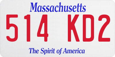 MA license plate 514KD2