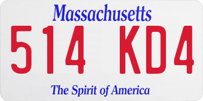 MA license plate 514KD4