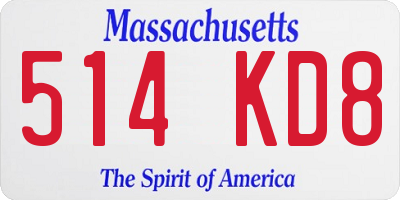 MA license plate 514KD8