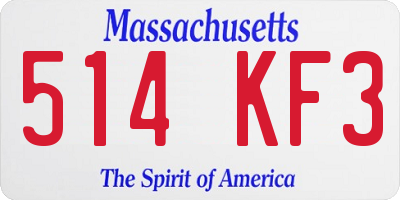 MA license plate 514KF3