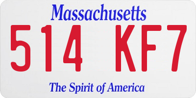 MA license plate 514KF7