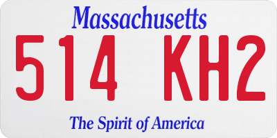 MA license plate 514KH2