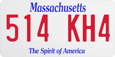 MA license plate 514KH4