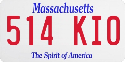 MA license plate 514KI0