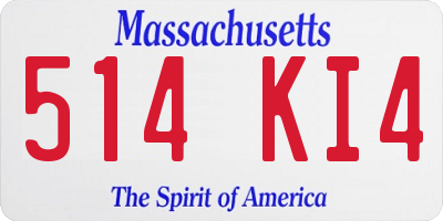 MA license plate 514KI4