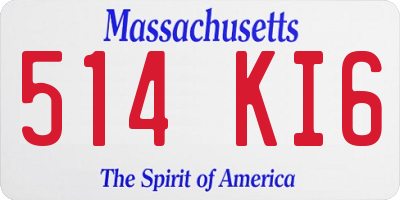 MA license plate 514KI6