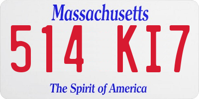 MA license plate 514KI7