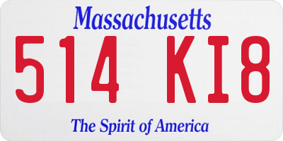 MA license plate 514KI8