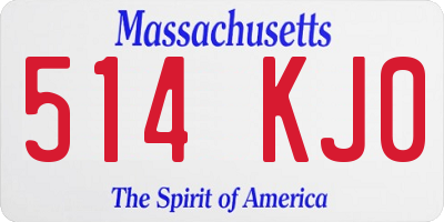 MA license plate 514KJ0
