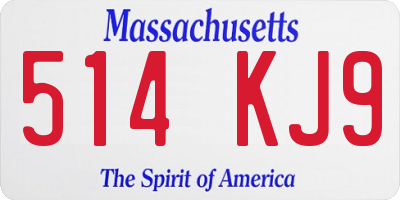 MA license plate 514KJ9
