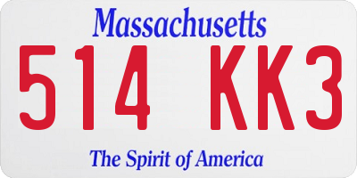 MA license plate 514KK3