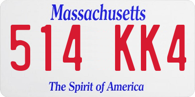 MA license plate 514KK4